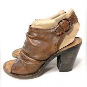 FIORENTINI + BAKER Women’s Open Toe Block Heel Mules Size EU 40‎ (10 USA)